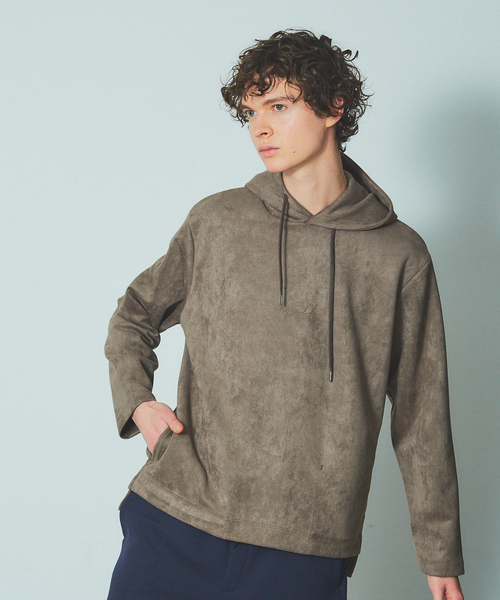 MYSELF ABAHOUSE（マイセルフアバハウス）の「【MYSELF ABAHOUSE】ネオスウェード パーカー（パーカー・メンズ・カーキ/グレー/ブルー/ブラック/アイボリー・46/48）」の5枚目の写真