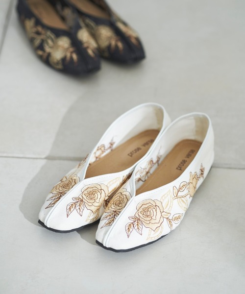 prose verse（プロズヴェール）の「《WEB限定》刺繍チャイナシューズ（パンプス・レディース・ホワイト/グリーン/ブラウン/ブラック・SMALL/MEDIUM/LARGE/LL）」の9枚目の写真