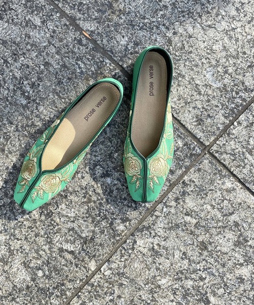 prose verse（プロズヴェール）の「《WEB限定》刺繍チャイナシューズ（パンプス・レディース・ホワイト/グリーン/ブラウン/ブラック・SMALL/MEDIUM/LARGE/LL）」の5枚目の写真