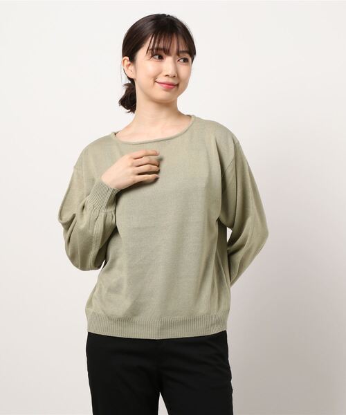 KOBE LETTUCE(コウベレタス)の「バルーンスリーブライトニットトップス(ニット/セーター・レディース・グリーン/グリーン系その他/ブルー系その他/ピンク/グリーン系その他2/ベージュ/オリーブ/パープル/ホワイト系その他/ブルー/ピンク系その他/ベージュ系その他/パープル系その他/オフホワイト・1/2)」の7枚目の写真