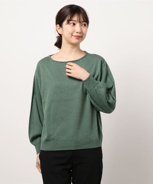 KOBE LETTUCE(コウベレタス)の「バルーンスリーブライトニットトップス(ニット/セーター・レディース・グリーン/グリーン系その他/ブルー系その他/ピンク/グリーン系その他2/ベージュ/オリーブ/パープル/ホワイト系その他/ブルー/ピンク系その他/ベージュ系その他/パープル系その他/オフホワイト・1/2)」の8枚目の写真