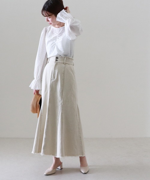 Cheek(チーク)の「カットワークレーストップス(シャツ/ブラウス・レディース・オフホワイト/ブラック/イエロー・MEDIUM)」の20枚目の写真