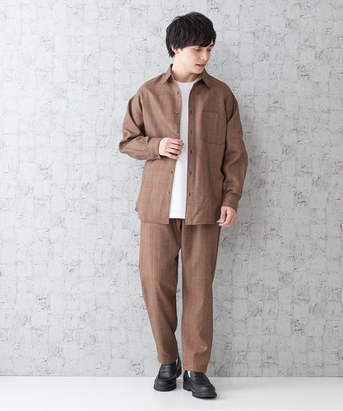JEANS MATE(ジーンズメイト)の「ビッグシルエットチェックシャツ 長袖 レギュラーカラー(シャツ/ブラウス・メンズ・ベージュ/ブラウン・MEDIUM/LARGE/X-LARGE)」の17枚目の写真
