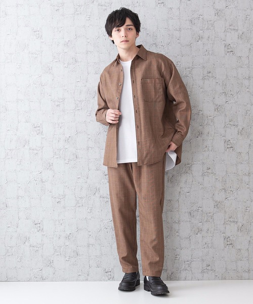 JEANS MATE(ジーンズメイト)の「ビッグシルエットチェックシャツ 長袖 レギュラーカラー(シャツ/ブラウス・メンズ・ベージュ/ブラウン・MEDIUM/LARGE/X-LARGE)」の18枚目の写真