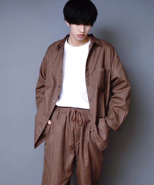 JEANS MATE(ジーンズメイト)の「ビッグシルエットチェックシャツ 長袖 レギュラーカラー(シャツ/ブラウス・メンズ・ベージュ/ブラウン・MEDIUM/LARGE/X-LARGE)」の5枚目の写真