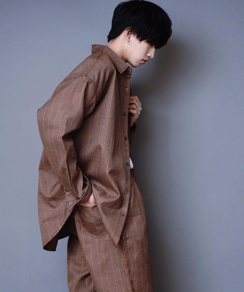 JEANS MATE(ジーンズメイト)の「ビッグシルエットチェックシャツ 長袖 レギュラーカラー(シャツ/ブラウス・メンズ・ベージュ/ブラウン・MEDIUM/LARGE/X-LARGE)」の6枚目の写真
