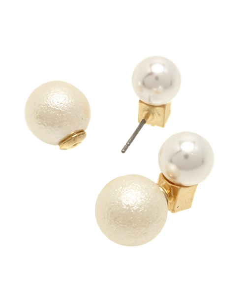 SMELLY（スメリー）の「SMELLY リバーシブルパールツブピアス（ピアス（両耳用）・レディース・ゴールド・ONE）」の3枚目の写真