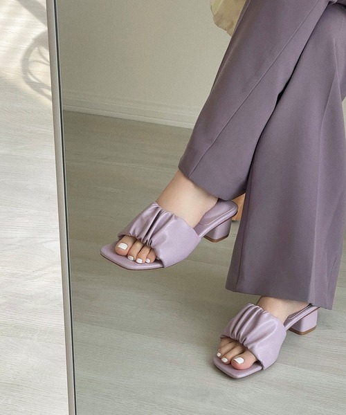 etade(エタード)の「【etade】pleats mule etds3(サンダル・レディース・ベージュ/パープル/キャメル・38/39/35/36/37)」の1枚目の写真