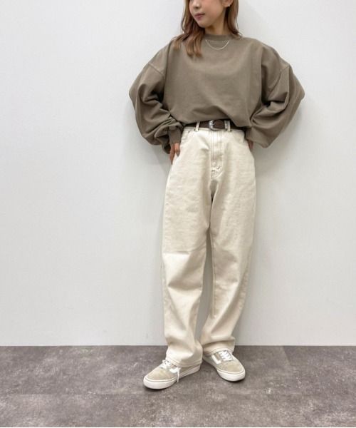 apres jour mignon(アプレジュールミニョン)の「ダメージルーズスウェット【ZOZOTOWN限定アイテム】(スウェット・レディース・ブラック/ダークブルー/モカ/パープル・X-LARGE/フリー)」の18枚目の写真