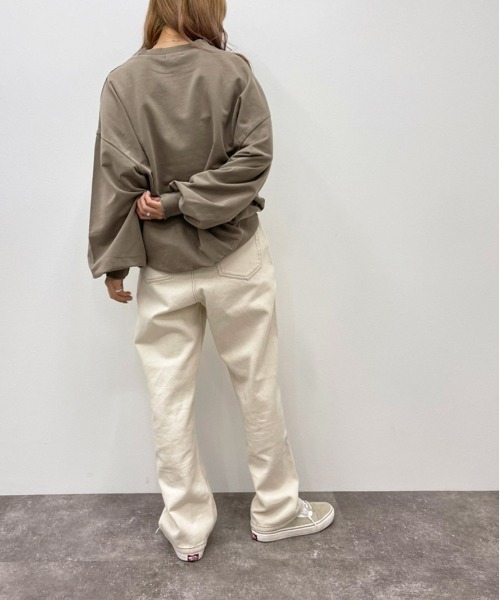apres jour mignon(アプレジュールミニョン)の「ダメージルーズスウェット【ZOZOTOWN限定アイテム】(スウェット・レディース・ブラック/ダークブルー/モカ/パープル・X-LARGE/フリー)」の6枚目の写真