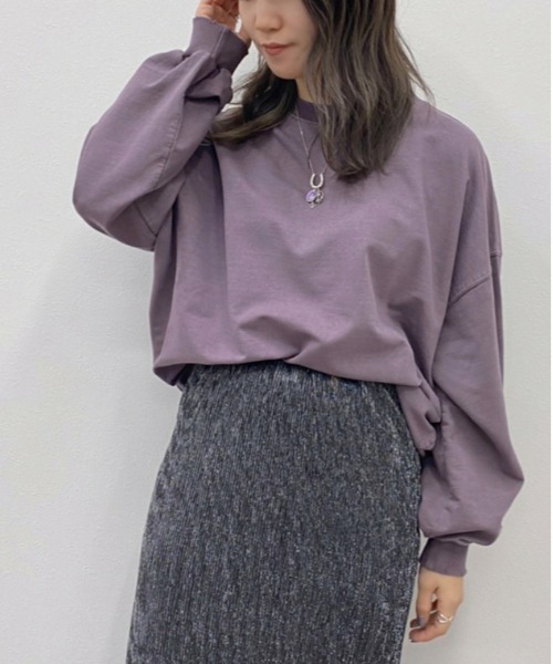 apres jour mignon(アプレジュールミニョン)の「ダメージルーズスウェット【ZOZOTOWN限定アイテム】(スウェット・レディース・ブラック/ダークブルー/モカ/パープル・X-LARGE/フリー)」の20枚目の写真
