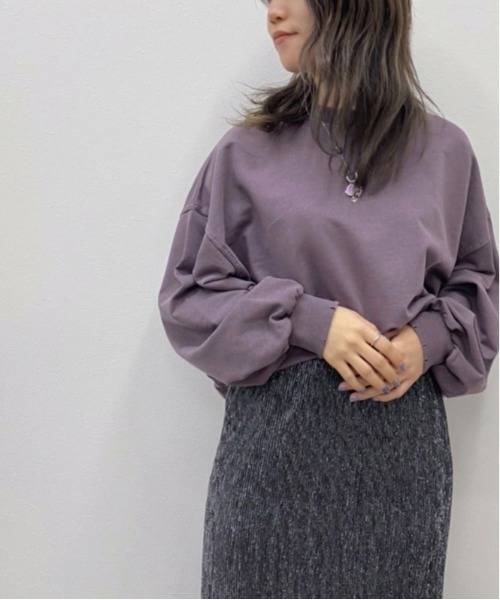apres jour mignon(アプレジュールミニョン)の「ダメージルーズスウェット【ZOZOTOWN限定アイテム】(スウェット・レディース・ブラック/ダークブルー/モカ/パープル・X-LARGE/フリー)」の12枚目の写真
