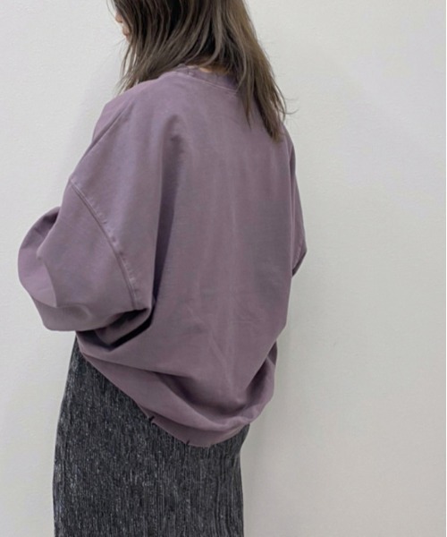 apres jour mignon(アプレジュールミニョン)の「ダメージルーズスウェット【ZOZOTOWN限定アイテム】(スウェット・レディース・ブラック/ダークブルー/モカ/パープル・X-LARGE/フリー)」の8枚目の写真