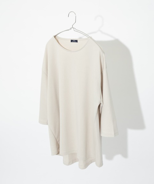 ITEMS URBANRESEARCH（アイテムズ アーバンリサーチ）の「ポンチ7分袖ビッグTシャツ（Tシャツ/カットソー・メンズ・ベージュ/グレー/ブルー/ピンク・MEDIUM/LARGE）」の3枚目の写真