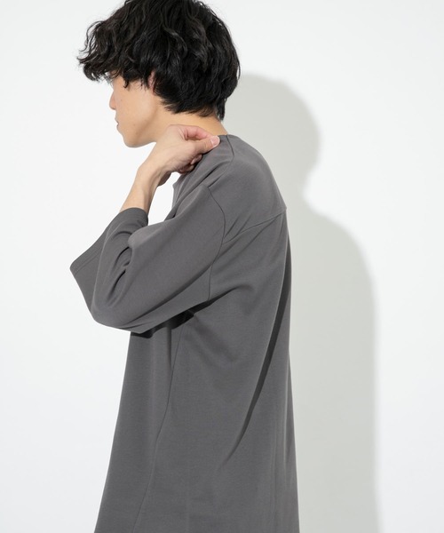 ITEMS URBANRESEARCH（アイテムズ アーバンリサーチ）の「ポンチ7分袖ビッグTシャツ（Tシャツ/カットソー・メンズ・ベージュ/グレー/ブルー/ピンク・MEDIUM/LARGE）」の5枚目の写真