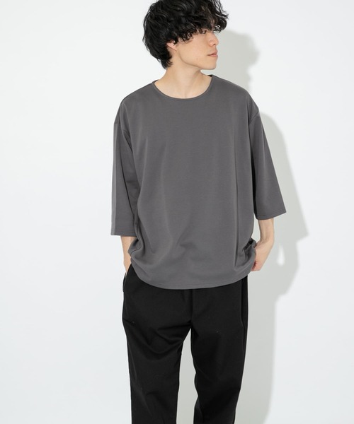 ITEMS URBANRESEARCH（アイテムズ アーバンリサーチ）の「ポンチ7分袖ビッグTシャツ（Tシャツ/カットソー・メンズ・ベージュ/グレー/ブルー/ピンク・MEDIUM/LARGE）」の6枚目の写真