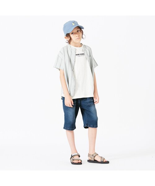 BREEZE（ブリーズ）の「すぽ軽ハーフパンツ_ストレッチ 6分丈（その他パンツ・キッズ・ブルー/サックスブルー・140/100/90/120/150/130/110）」の5枚目の写真