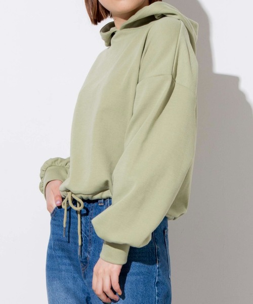 WEGO（ウィゴー）の「WEGO/ボリュームスリーブドロストパーカー（パーカー・レディース・グリーン/アイボリー/ピンク・FREE）」の3枚目の写真