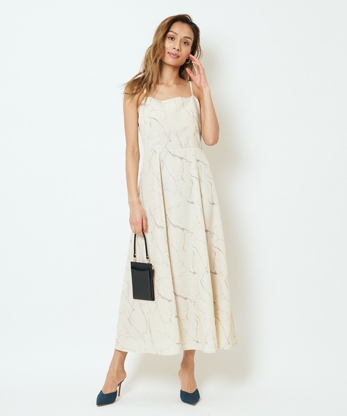 SPIRALGIRL（スパイラルガール）の「マーブル柄キャミワンピース（ワンピース・レディース・ベージュ/グレー・FREE）」の8枚目の写真