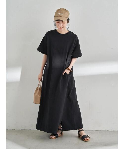 earth music&ecology（アースミュージックアンドエコロジー）の「【WEB限定】フレアーカットワンピース ＊（ワンピース・レディース・チャコールグレー/ブラック/ベージュ/グリーン/バーガンディー/ライトベージュ・FREE）」の8枚目の写真