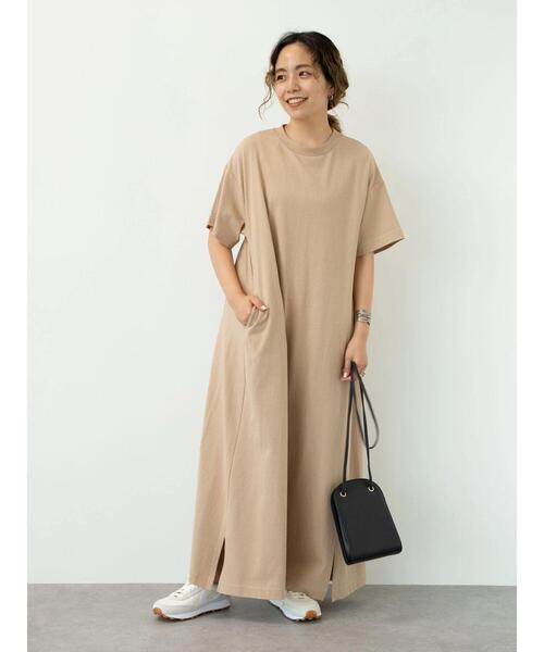 earth music&ecology（アースミュージックアンドエコロジー）の「【WEB限定】フレアーカットワンピース ＊（ワンピース・レディース・チャコールグレー/ブラック/ベージュ/グリーン/バーガンディー/ライトベージュ・FREE）」の10枚目の写真