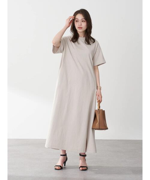 earth music&ecology（アースミュージックアンドエコロジー）の「【WEB限定】フレアーカットワンピース ＊（ワンピース・レディース・チャコールグレー/ブラック/ベージュ/グリーン/バーガンディー/ライトベージュ・FREE）」の18枚目の写真