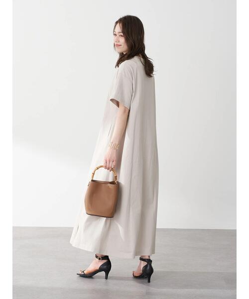 earth music&ecology（アースミュージックアンドエコロジー）の「【WEB限定】フレアーカットワンピース ＊（ワンピース・レディース・チャコールグレー/ブラック/ベージュ/グリーン/バーガンディー/ライトベージュ・FREE）」の19枚目の写真