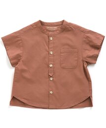 /ナチュラルコットンノーカラーシャツ