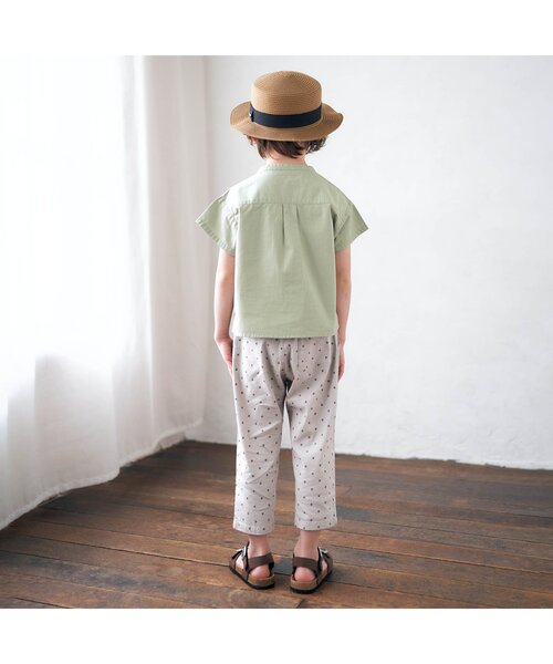 apres les cours（アプレレクール）の「/ナチュラルコットンノーカラーシャツ（シャツ/ブラウス・キッズ・レンガ/ミント・130/140/90/100/110/120/80）」の4枚目の写真