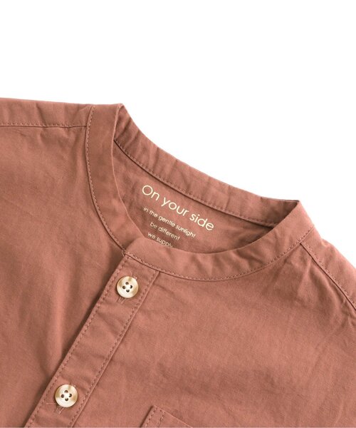 apres les cours（アプレレクール）の「/ナチュラルコットンノーカラーシャツ（シャツ/ブラウス・キッズ・レンガ/ミント・130/140/90/100/110/120/80）」の9枚目の写真