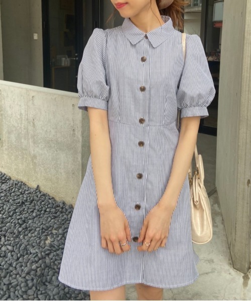 OLIVE des OLIVE（オリーブデオリーブ）の「指名買いミニシャツワンピース（シャツワンピース・レディース・ストライプ/ブラック系その他/ブルー系その他・FREE）」の20枚目の写真
