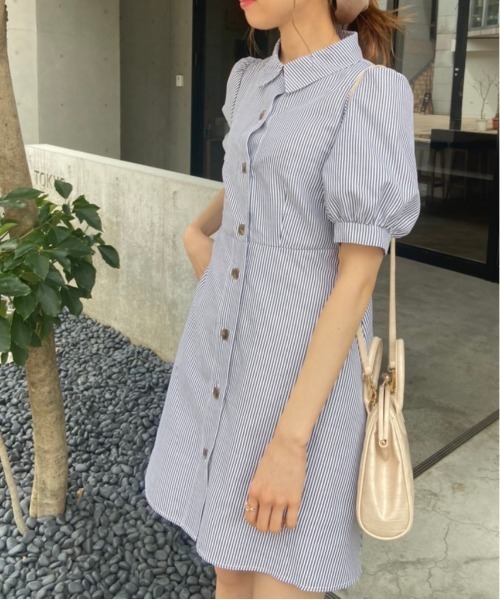 OLIVE des OLIVE（オリーブデオリーブ）の「指名買いミニシャツワンピース（シャツワンピース・レディース・ストライプ/ブラック系その他/ブルー系その他・FREE）」の17枚目の写真