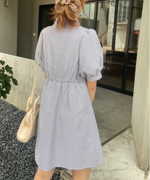 OLIVE des OLIVE（オリーブデオリーブ）の「指名買いミニシャツワンピース（シャツワンピース・レディース・ストライプ/ブラック系その他/ブルー系その他・FREE）」の6枚目の写真