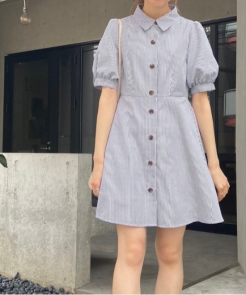 OLIVE des OLIVE（オリーブデオリーブ）の「指名買いミニシャツワンピース（シャツワンピース・レディース・ストライプ/ブラック系その他/ブルー系その他・FREE）」の10枚目の写真