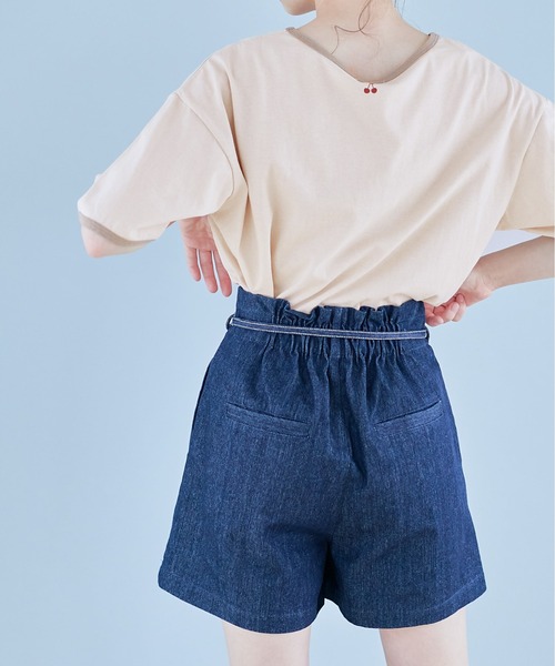 OLIVE des OLIVE（オリーブデオリーブ）の「リンガーTシャツ（Tシャツ/カットソー・レディース・ベージュ/オフホワイト/サックスブルー・FREE）」の12枚目の写真