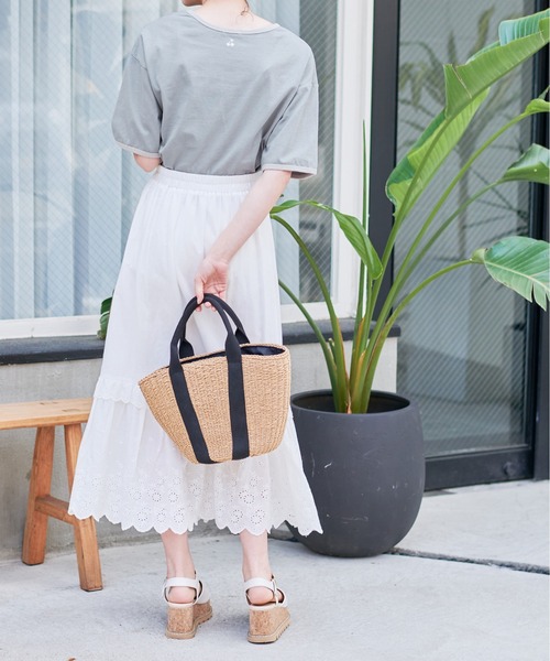 OLIVE des OLIVE（オリーブデオリーブ）の「リンガーTシャツ（Tシャツ/カットソー・レディース・ベージュ/オフホワイト/サックスブルー・FREE）」の13枚目の写真