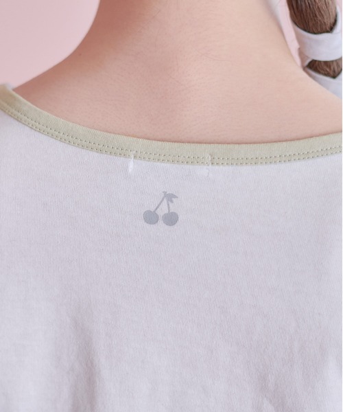 OLIVE des OLIVE（オリーブデオリーブ）の「リンガーTシャツ（Tシャツ/カットソー・レディース・ベージュ/オフホワイト/サックスブルー・FREE）」の11枚目の写真