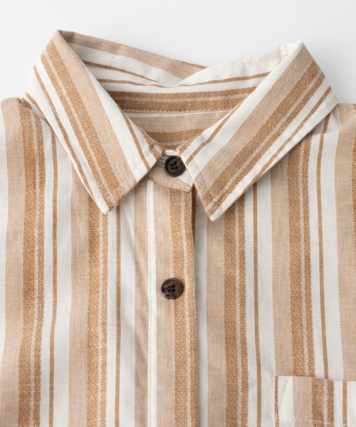 Ambre Neige（アンブルネージュ）の「ストライプシャツ／【WEB/EC限定商品】（シャツ/ブラウス・レディース・ベージュ/ブラウン/オレンジ・FREE）」の13枚目の写真
