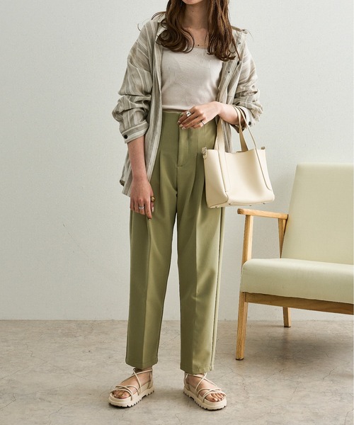 Ambre Neige（アンブルネージュ）の「ストライプシャツ／【WEB/EC限定商品】（シャツ/ブラウス・レディース・ベージュ/ブラウン/オレンジ・FREE）」の18枚目の写真