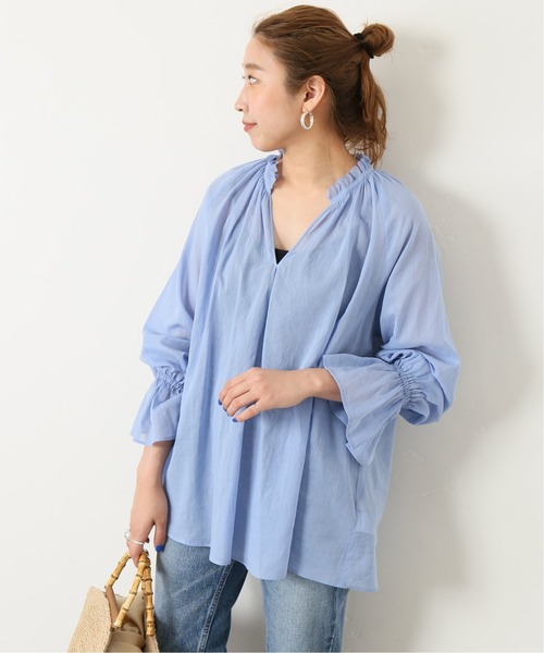 journal standard L'essage（ジャーナルスタンダードレサージュ）の「キャンディスリーブ スキッパーブラウス◆（シャツ/ブラウス・レディース・ブラック/サックスブルー/ナチュラル・FREE）」の16枚目の写真