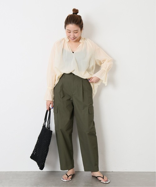 journal standard L'essage（ジャーナルスタンダードレサージュ）の「キャンディスリーブ スキッパーブラウス◆（シャツ/ブラウス・レディース・ブラック/サックスブルー/ナチュラル・FREE）」の9枚目の写真