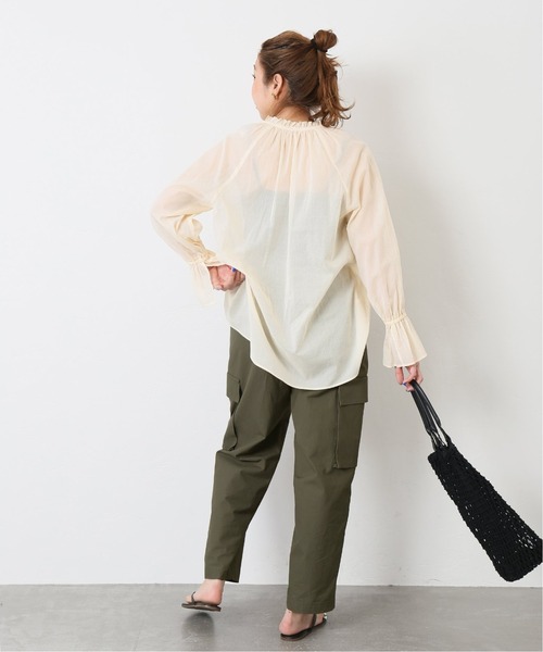 journal standard L'essage（ジャーナルスタンダードレサージュ）の「キャンディスリーブ スキッパーブラウス◆（シャツ/ブラウス・レディース・ブラック/サックスブルー/ナチュラル・FREE）」の11枚目の写真