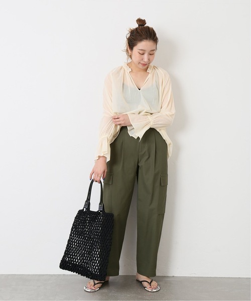 journal standard L'essage（ジャーナルスタンダードレサージュ）の「キャンディスリーブ スキッパーブラウス◆（シャツ/ブラウス・レディース・ブラック/サックスブルー/ナチュラル・FREE）」の8枚目の写真