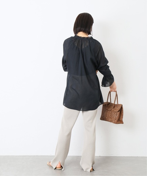 journal standard L'essage（ジャーナルスタンダードレサージュ）の「キャンディスリーブ スキッパーブラウス◆（シャツ/ブラウス・レディース・ブラック/サックスブルー/ナチュラル・FREE）」の6枚目の写真