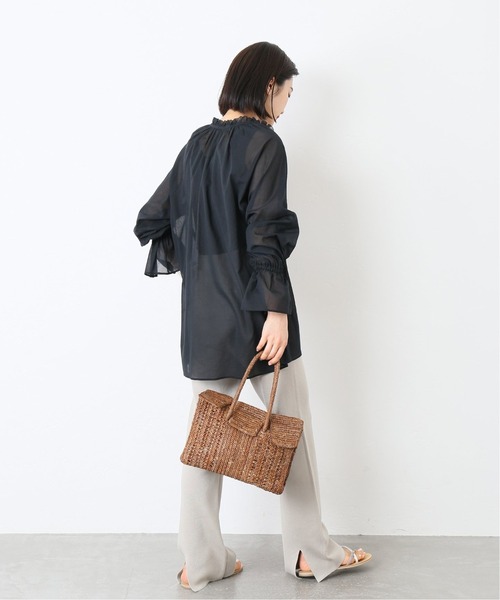 journal standard L'essage（ジャーナルスタンダードレサージュ）の「キャンディスリーブ スキッパーブラウス◆（シャツ/ブラウス・レディース・ブラック/サックスブルー/ナチュラル・FREE）」の5枚目の写真