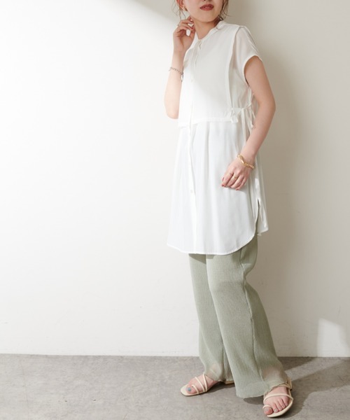 DISCOAT（ディスコート）の「【WEB限定】レイヤードノースリブラウス（シャツ/ブラウス・レディース・ホワイト/ブラック/ブルーグレー・FREE）」の5枚目の写真