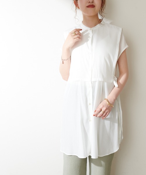 DISCOAT（ディスコート）の「【WEB限定】レイヤードノースリブラウス（シャツ/ブラウス・レディース・ホワイト/ブラック/ブルーグレー・FREE）」の7枚目の写真