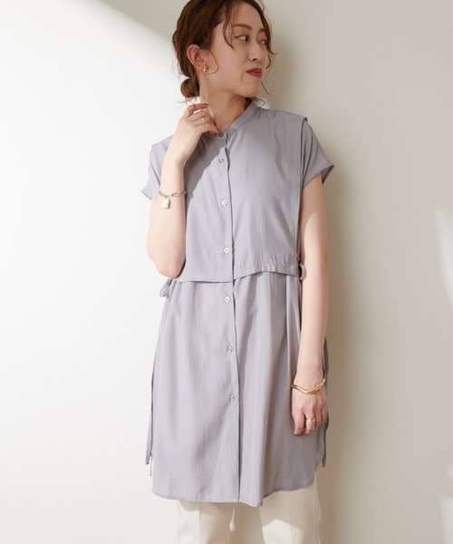 DISCOAT（ディスコート）の「【WEB限定】レイヤードノースリブラウス（シャツ/ブラウス・レディース・ホワイト/ブラック/ブルーグレー・FREE）」の10枚目の写真