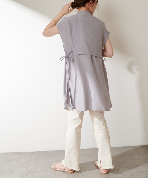 DISCOAT（ディスコート）の「【WEB限定】レイヤードノースリブラウス（シャツ/ブラウス・レディース・ホワイト/ブラック/ブルーグレー・FREE）」の11枚目の写真