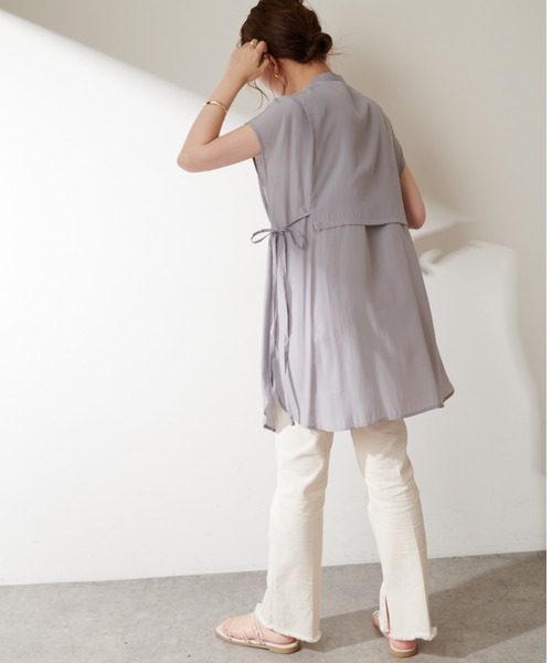 DISCOAT（ディスコート）の「【WEB限定】レイヤードノースリブラウス（シャツ/ブラウス・レディース・ホワイト/ブラック/ブルーグレー・FREE）」の12枚目の写真